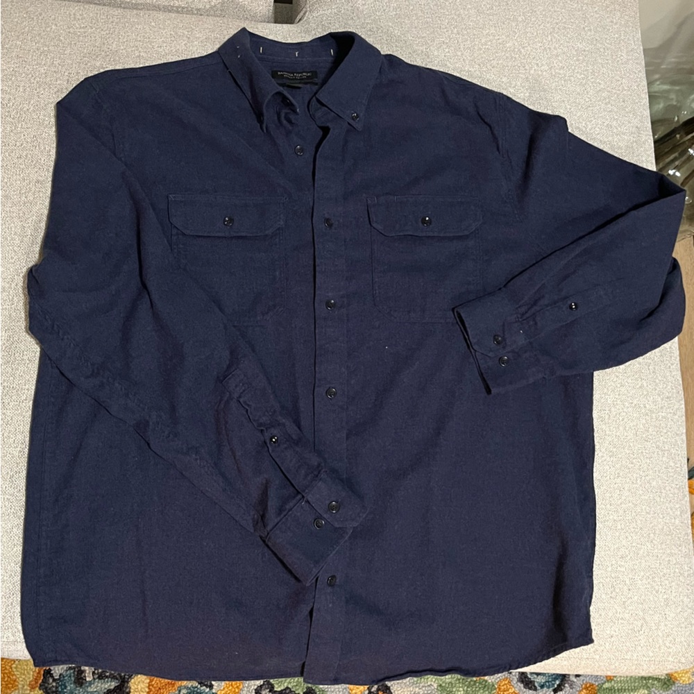 Banana Republic Navy Flannel Shirt Jacket